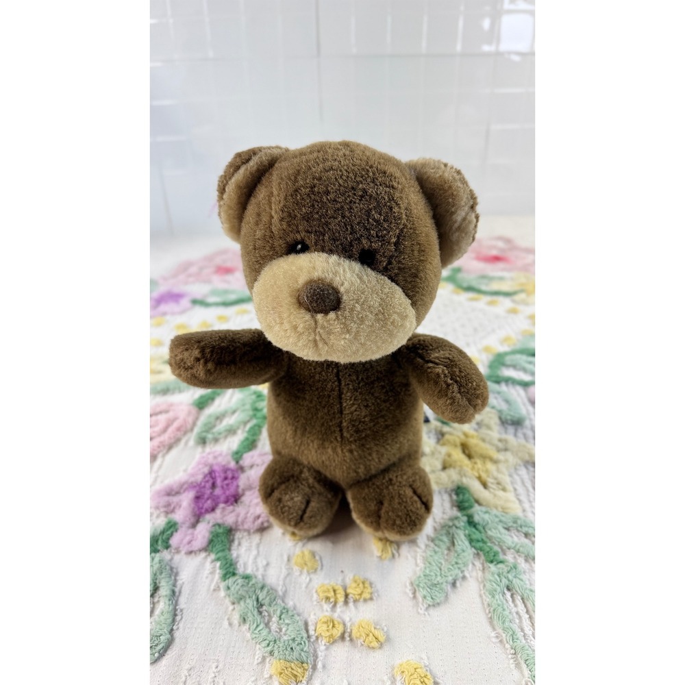 Vintage Moonbeam Toys Eddie Teddy Brown Plush Bear 1988 Korea 8 Inch